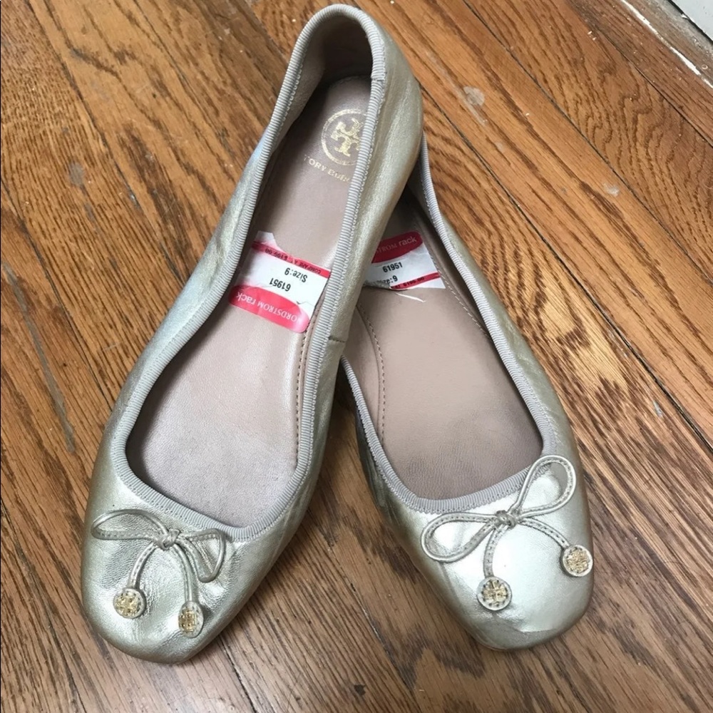 Tory Burch Gold Ballet Flats
